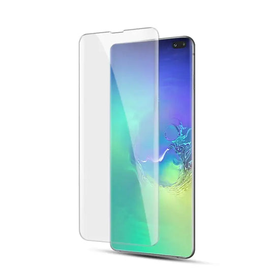 UV Liquid Curved Full Glue Tempered Glass for Galaxy S10 Plus Support Fingerprint Unlock For Galaxy S10 Plus(1 PC)