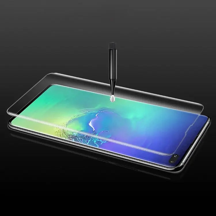 UV Liquid Curved Full Glue Tempered Glass for Galaxy S10 Plus Support Fingerprint Unlock For Galaxy S10 Plus(1 PC)