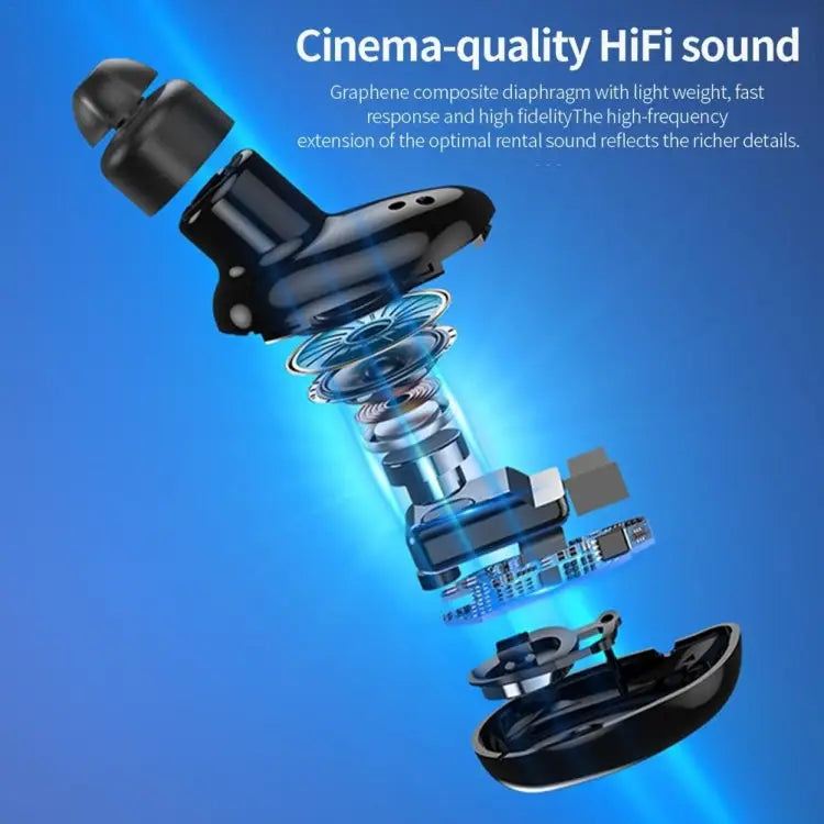 V21 Mini Single Ear Stereo Bluetooth V5.0 Wireless Earphones without Charging Box - Blue - Apple Accessories