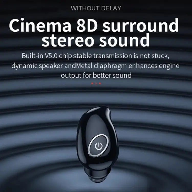 V21 Mini Single Ear Stereo Bluetooth V5.0 Wireless Earphones without Charging Box - Blue - Apple Accessories