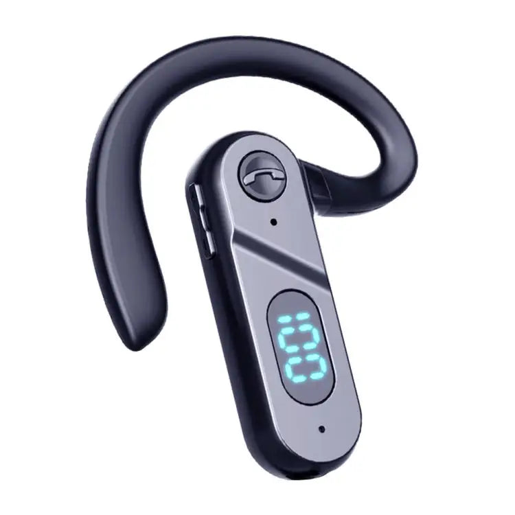 V28 Bluetooth Headset Hanging Ear Digital Display Single Ear Voice Control Earphone - V28 Black