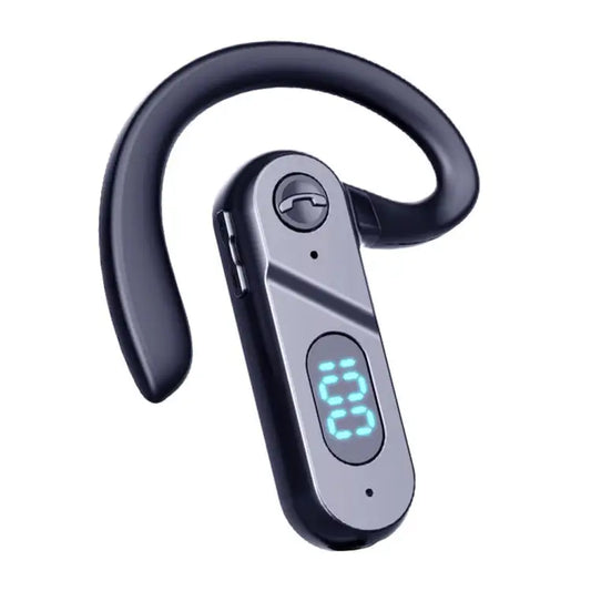 V28 Bluetooth Headset Hanging Ear Digital Display Single Ear Voice Control Earphone - V28 Black
