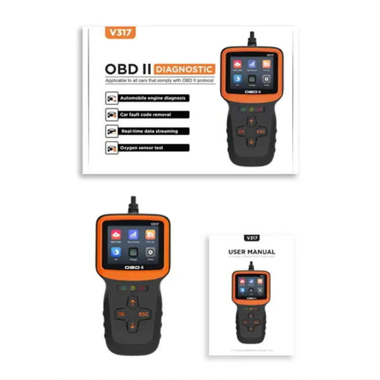 V317 Car Fault Detector OBD2 ELM327 Scanner Code Reader - V317