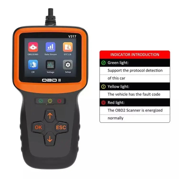 V317 Car Fault Detector OBD2 ELM327 Scanner Code Reader - V317