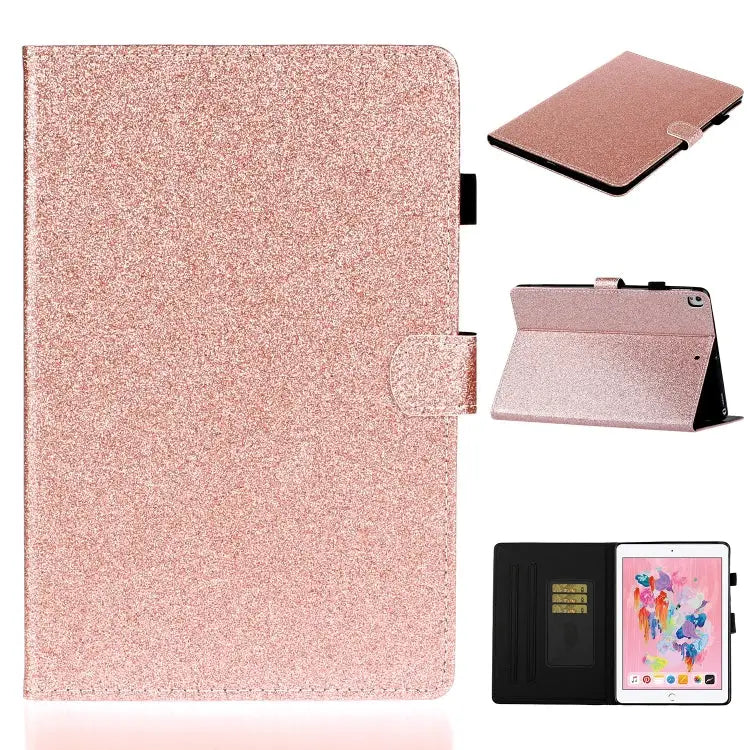 Varnish Glitter Powder Horizontal Flip Leather Case with Holder & Card Slot For Huawei MediaPad T5 For iPad 10.2 / 10.5