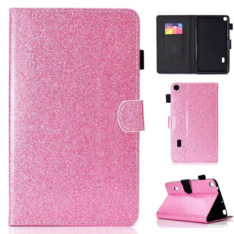 Varnish Glitter Powder Horizontal Flip Leather Case with Holder & Card Slot For Huawei MediaPad M6 8.4 For Huawei