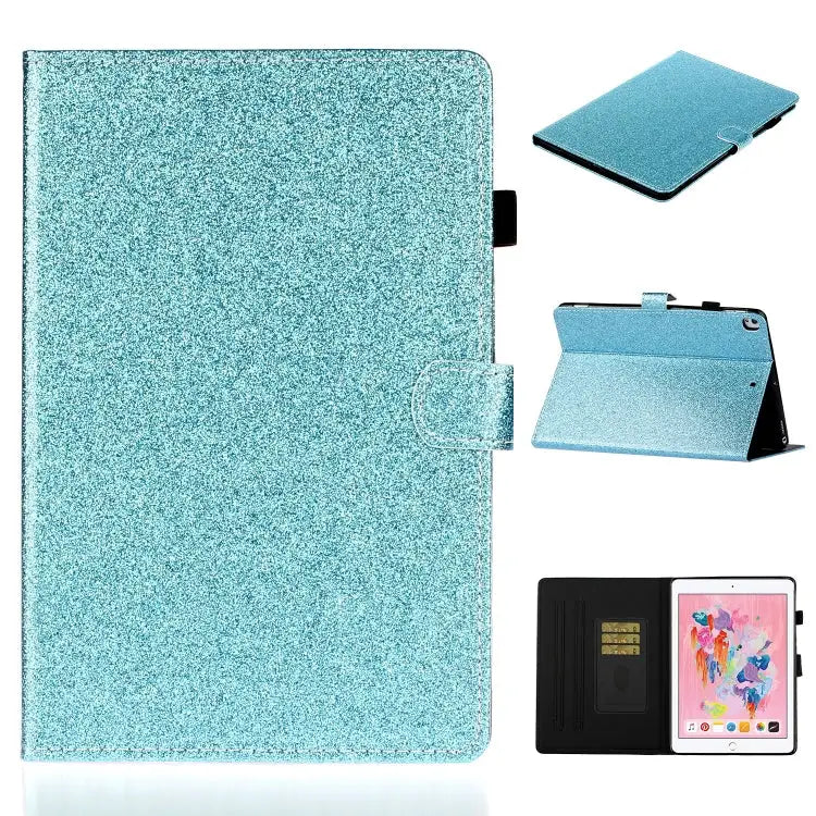 Varnish Glitter Powder Horizontal Flip Leather Case with Holder & Card Slot For Huawei MediaPad T5 For iPad 10.2 / 10.5