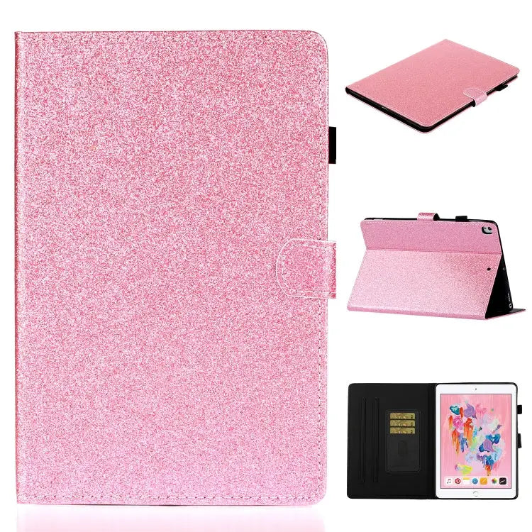 Varnish Glitter Powder Horizontal Flip Leather Case with Holder & Card Slot For Huawei MediaPad T5 For iPad 10.2 / 10.5