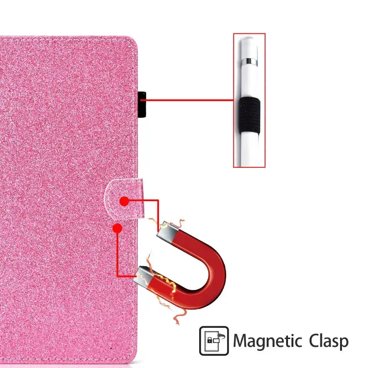 Varnish Glitter Powder Horizontal Flip Leather Case with Holder & Card Slot For Huawei MediaPad M6 8.4 For Huawei