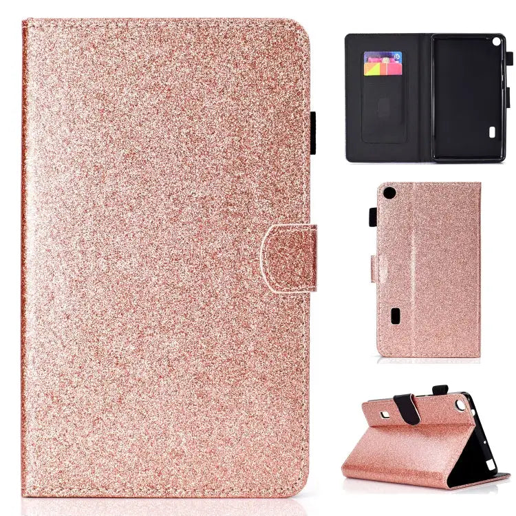 Varnish Glitter Powder Horizontal Flip Leather Case with Holder & Card Slot For Huawei MediaPad M6 8.4 For Huawei