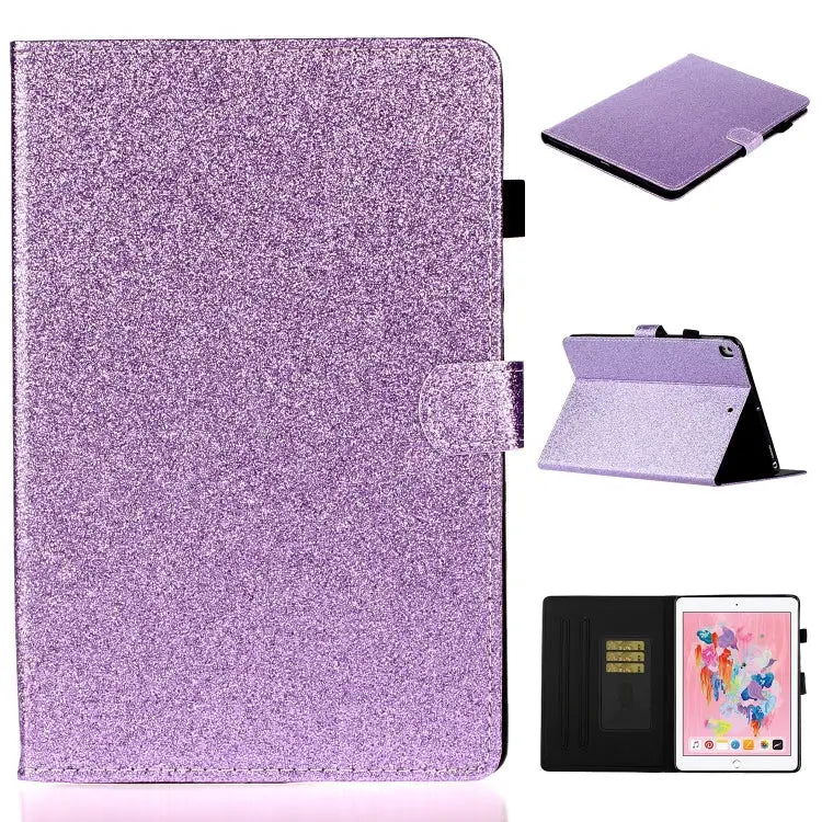 Varnish Glitter Powder Horizontal Flip Leather Case with Holder & Card Slot For Huawei MediaPad T5 For iPad 10.2 / 10.5