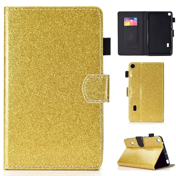 Varnish Glitter Powder Horizontal Flip Leather Case with Holder & Card Slot For Huawei MediaPad M6 8.4 For Huawei