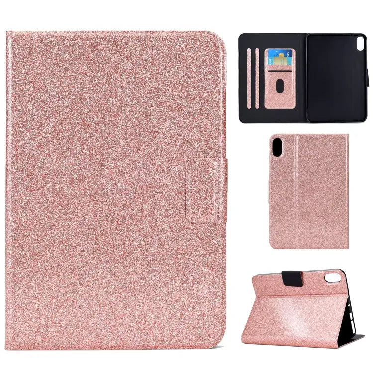 Varnish Glitter Powder Smart Leather Tablet Case For iPad 10th Gen 10.9 2022 - For iPad 10th Gen 10.9 2022 / Rose Gold