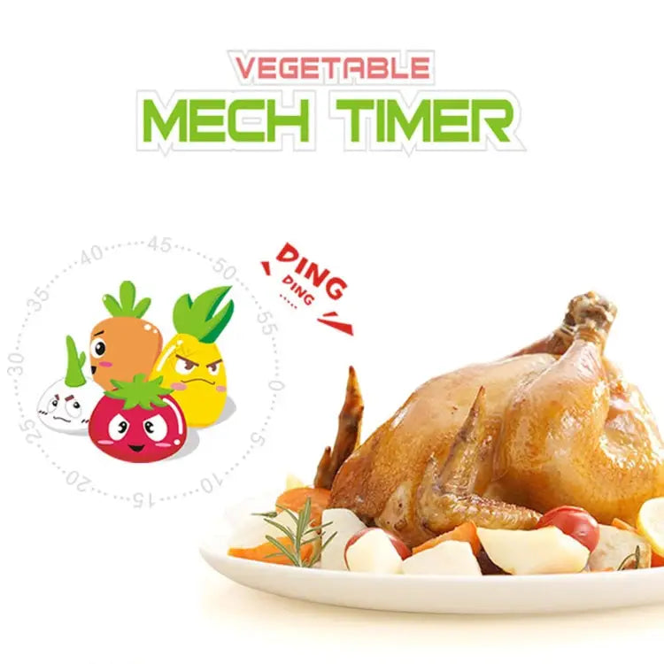 Vegetable Kitchen Timer Cooking Mechanical Timing Tool Count Down Alarm Random Color Delivery RB208 - RB208
