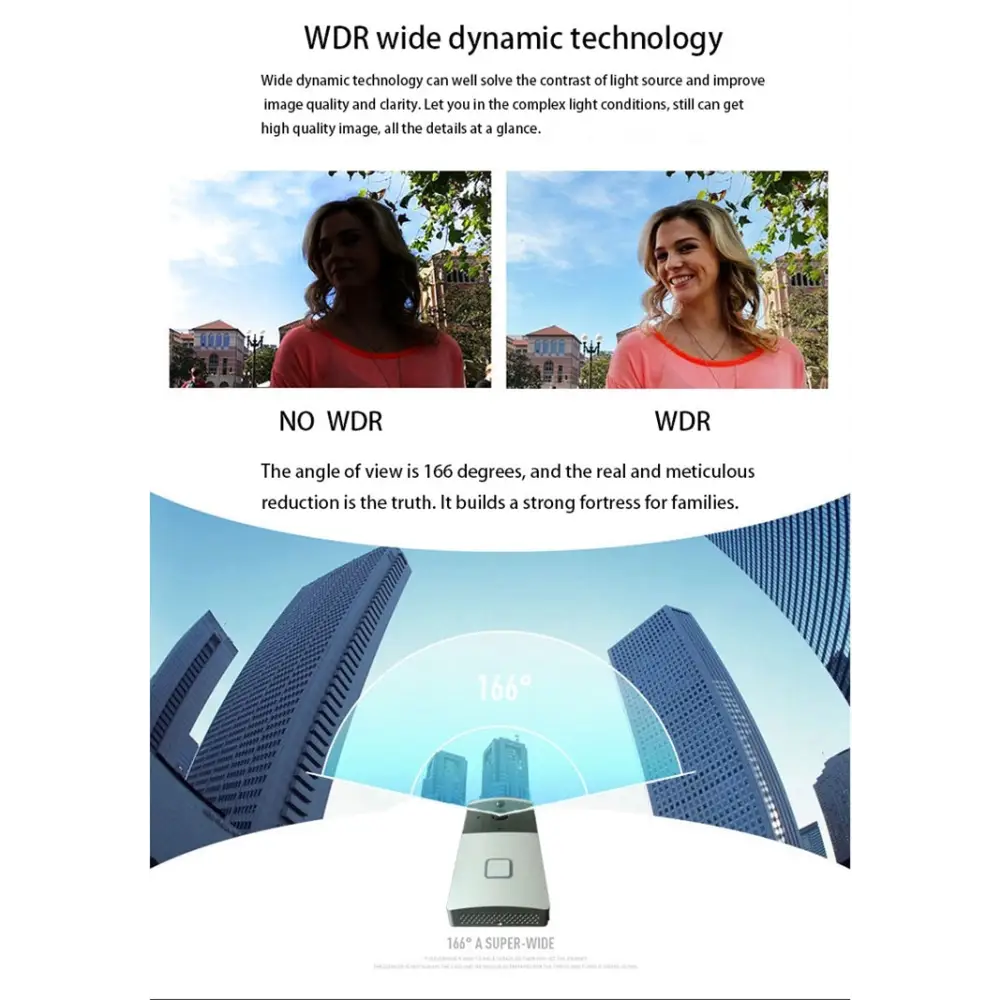 VESAFE Home VS-M2 HD 720P Security Camera Smart WiFi Video Doorbell Intercom Support TF Card & Night Vision & PIR