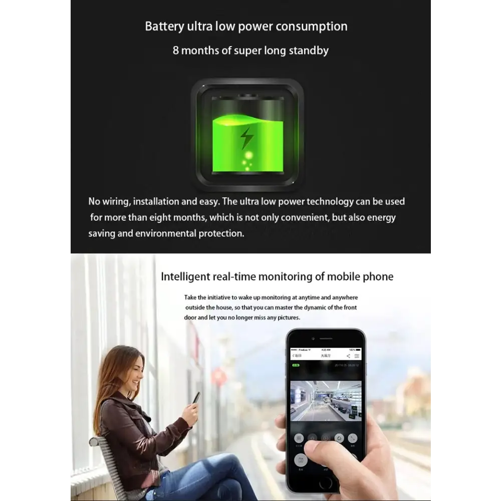 VESAFE Home VS-M2 HD 720P Security Camera Smart WiFi Video Doorbell Intercom Support TF Card & Night Vision & PIR