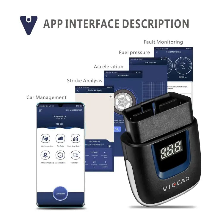 Viecar VP003 Car Mini OBD + USB / Type-C Interface Fault Detector V2.2 Bluetooth Diagnostic Tool VP003 - VP003