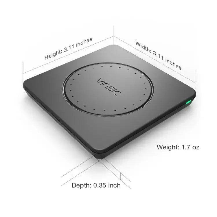 Vinsic 5V 1A Output Qi Standard Portable Wireless Charger Pad - Vinsic