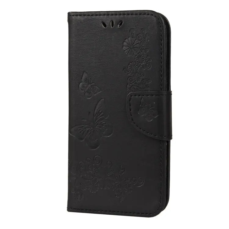 Vintage Embossed Floral Butterfly Pattern Horizontal Flip Leather Case with Card Slot & Holder & Wallet & Lanyard
