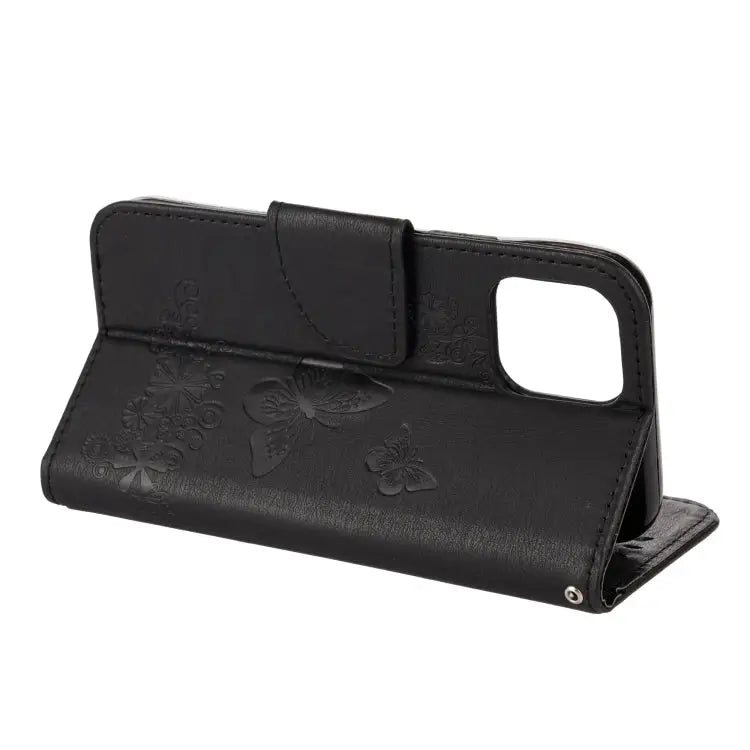 Vintage Embossed Floral Butterfly Pattern Horizontal Flip Leather Case with Card Slot & Holder & Wallet & Lanyard