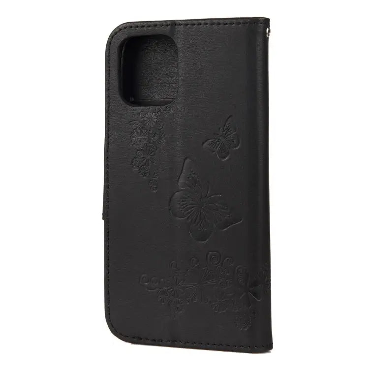 Vintage Embossed Floral Butterfly Pattern Horizontal Flip Leather Case with Card Slot & Holder & Wallet & Lanyard