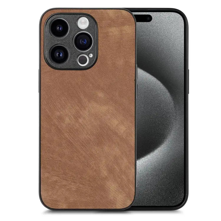 Vintage Leather PC Back Cover Phone Case For iPhone 15 For iPhone 14 Plus For iPhone 14 For iPhone 14 Pro - For iPhone