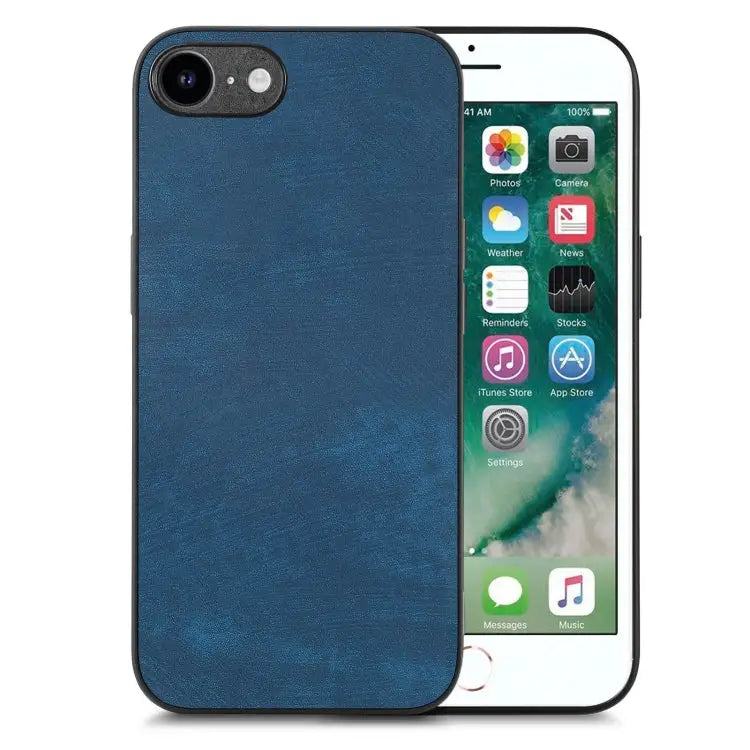 Vintage Leather PC Back Cover Phone Case - For iPhone 6 / 6s / Blue - Apple Accessories