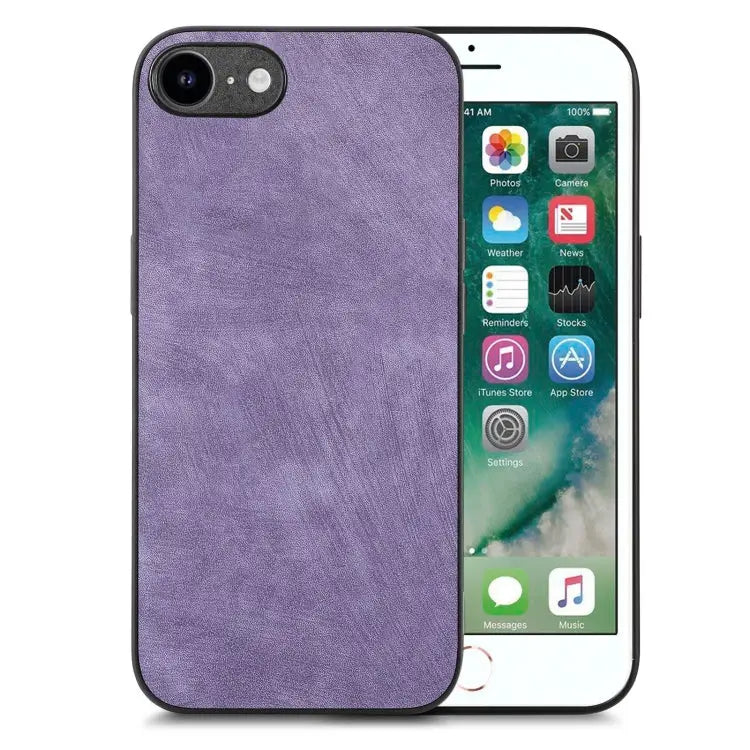 Vintage Leather PC Back Cover Phone Case - For iPhone 6 / 6s / Purple - Apple Accessories