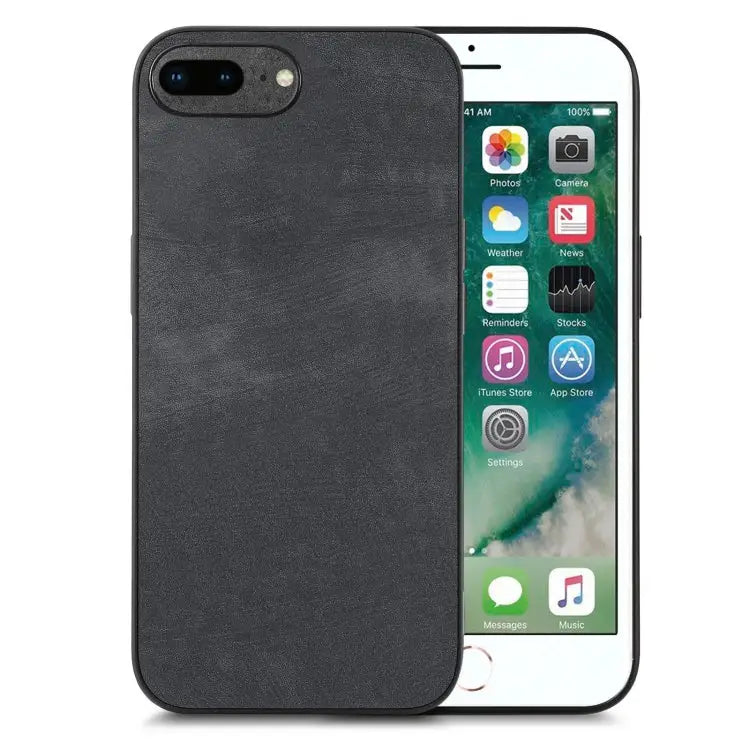 Vintage Leather PC Back Cover Phone Case - For iPhone 6 Plus / 6s Plus / Black - Apple Accessories