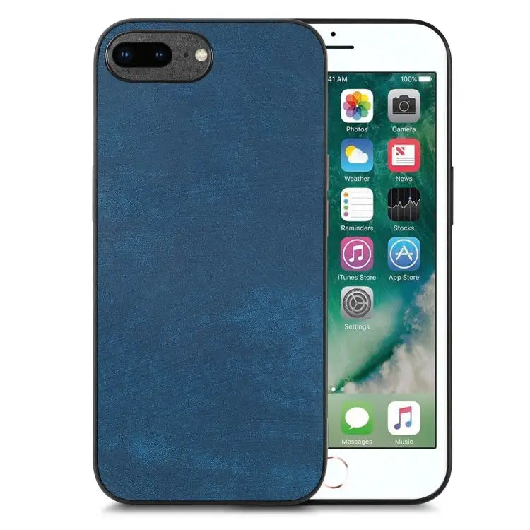 Vintage Leather PC Back Cover Phone Case - For iPhone 6 Plus / 6s Plus / Blue - Apple Accessories