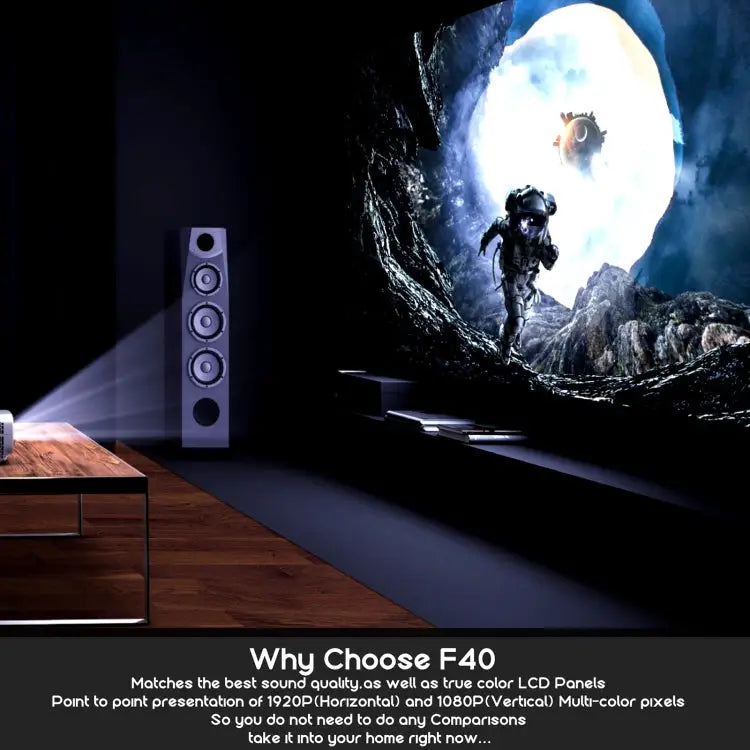 VIVIBRIGHT F40 1920x1080 4200 Lumens Portable Home Theater Wireless Smart Projector with Remote Control Android Version