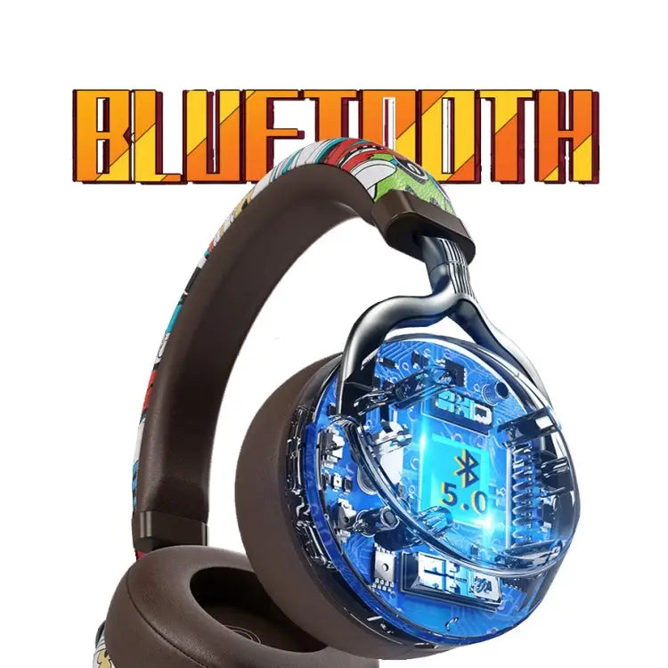 VJ086 Graffiti Headset Wireless Sports Bluetooth Headset Water Transfer Color Print Headset Support TF FM - Apple