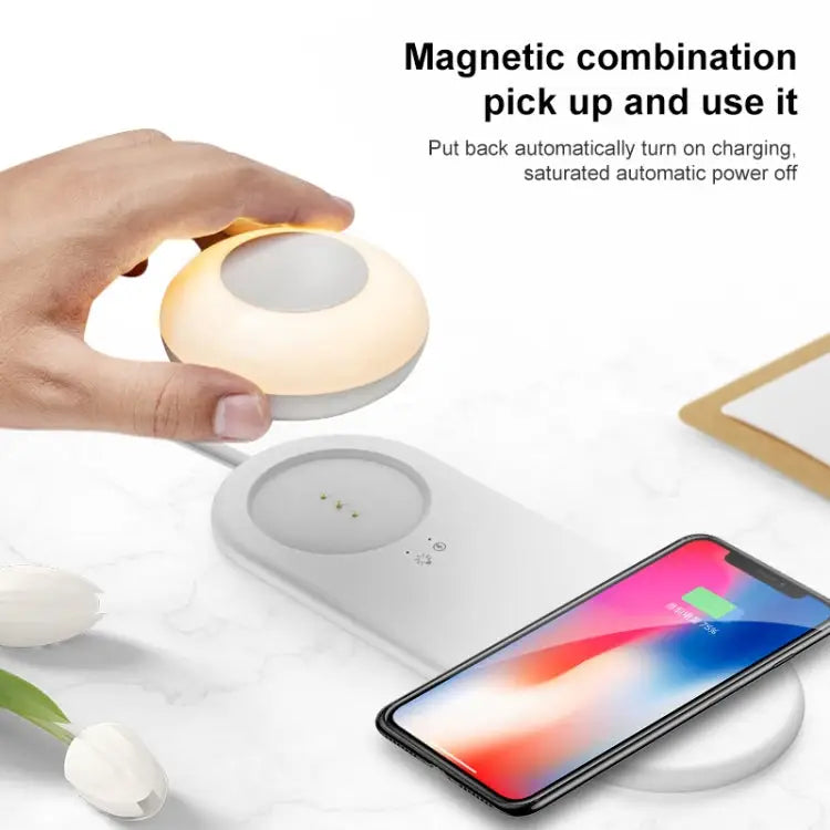 VN003 Multifunctional Wireless Charging LED Desk Lamp Separate Magnetic Touch Dimming Night Light - VN003