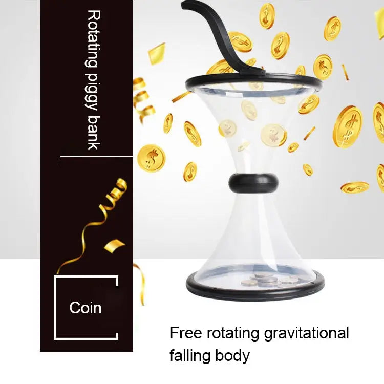 Vortex Bank Decompression Transparent Funnel Gravity Rotating Coin Storage Box Funnel - Funnel
