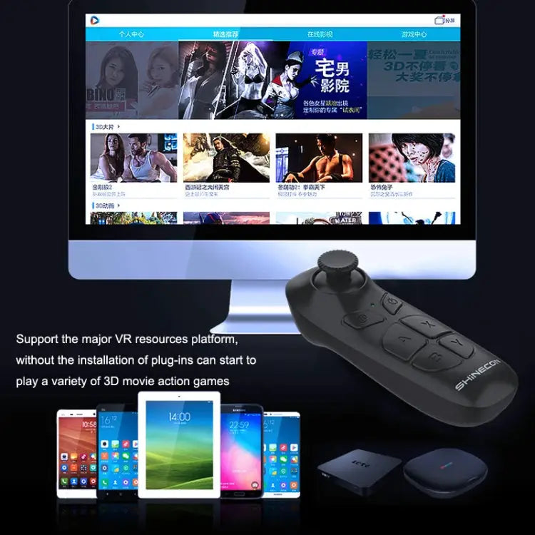 VR SHINECON SC-B03 VR Game Wireless Bluetooth Remote Control Handle Selfie Stick Remote Control Video Playback SC-B03