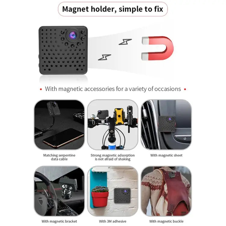 W18 1080P HD WiFi Smart Mini Security Camera Support 155 Degrees Wide Angle & Motion Detection & Infrared Night Vision