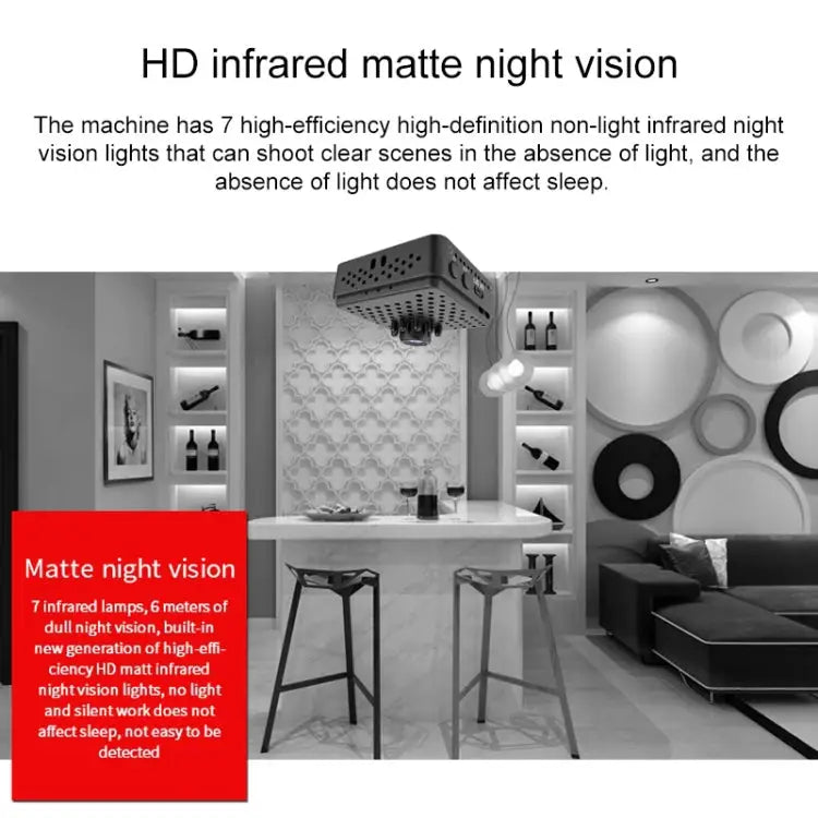 W18 1080P HD WiFi Smart Mini Security Camera Support 155 Degrees Wide Angle & Motion Detection & Infrared Night Vision