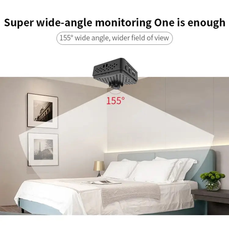 W18 1080P HD WiFi Smart Mini Security Camera Support 155 Degrees Wide Angle & Motion Detection & Infrared Night Vision