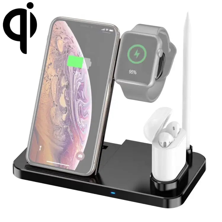 W30 QI Vertical Wireless Charger for Mobile Phones & Apple Watches & AirPods & Apple Pencil with Adjustable Phone Stand
