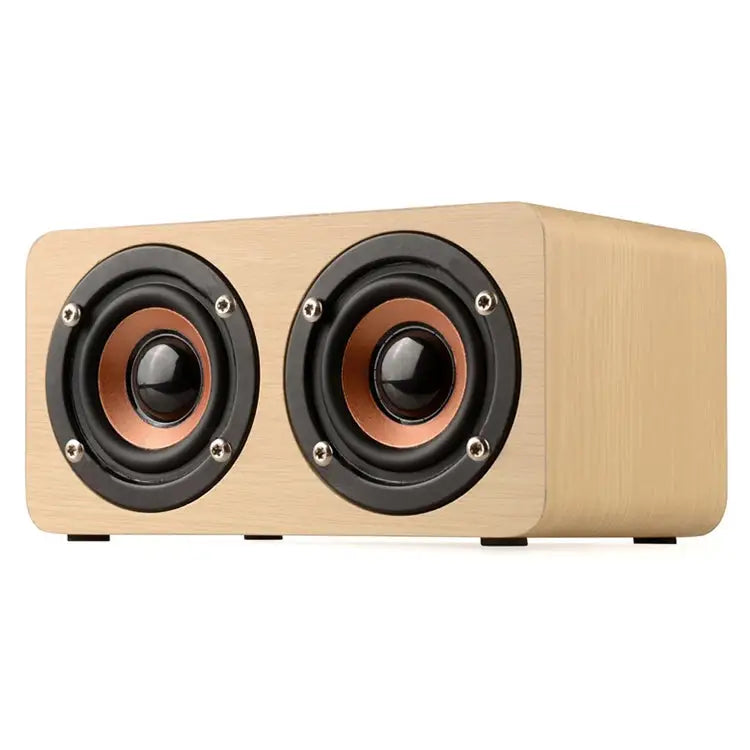 W5 Portable HiFi Shock Bass Wooden Bluetooth Speaker W5 - Apple Accessories
