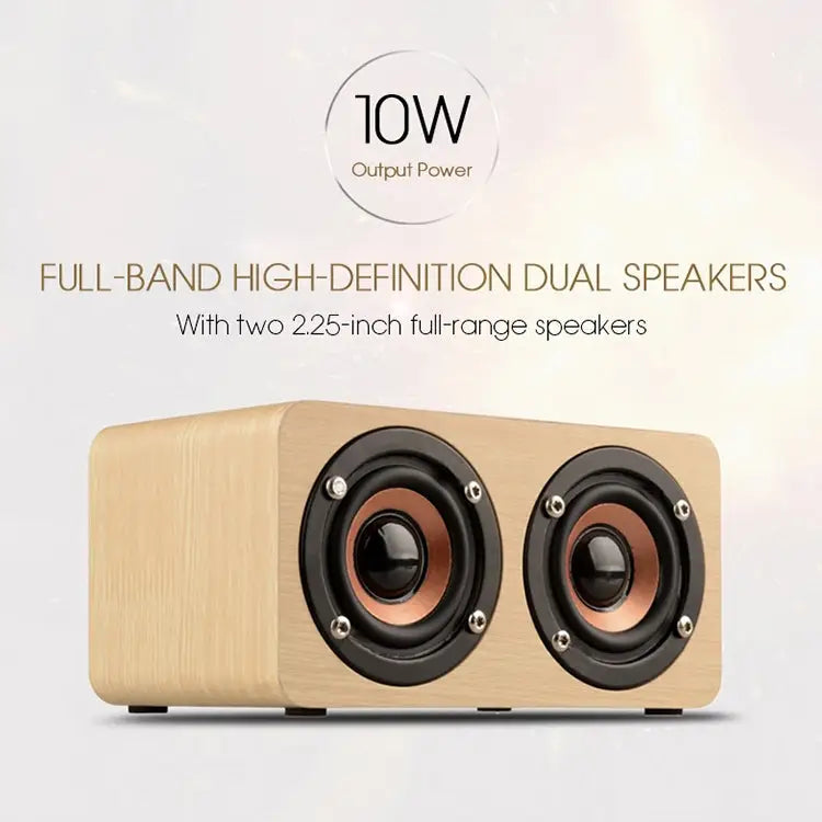 W5 Portable HiFi Shock Bass Wooden Bluetooth Speaker W5 - Apple Accessories