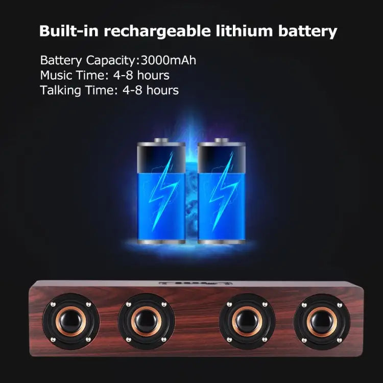 W8 Bluetooth 4.2 Speaker Four Louderspeakers Super Bass Subwoofer with Mic 3.5mm Support TF Card - Apple Accessories