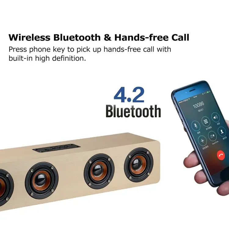 W8 Bluetooth 4.2 Speaker Four Louderspeakers Super Bass Subwoofer with Mic 3.5mm Support TF Card - Apple Accessories