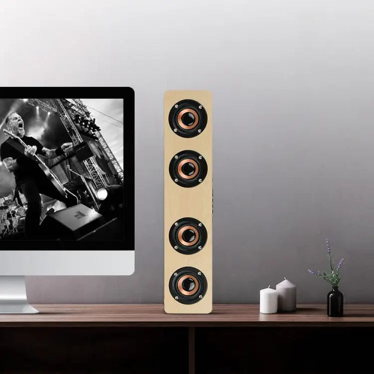 W8 Bluetooth 4.2 Speaker Four Louderspeakers Super Bass Subwoofer with Mic 3.5mm Support TF Card - Apple Accessories