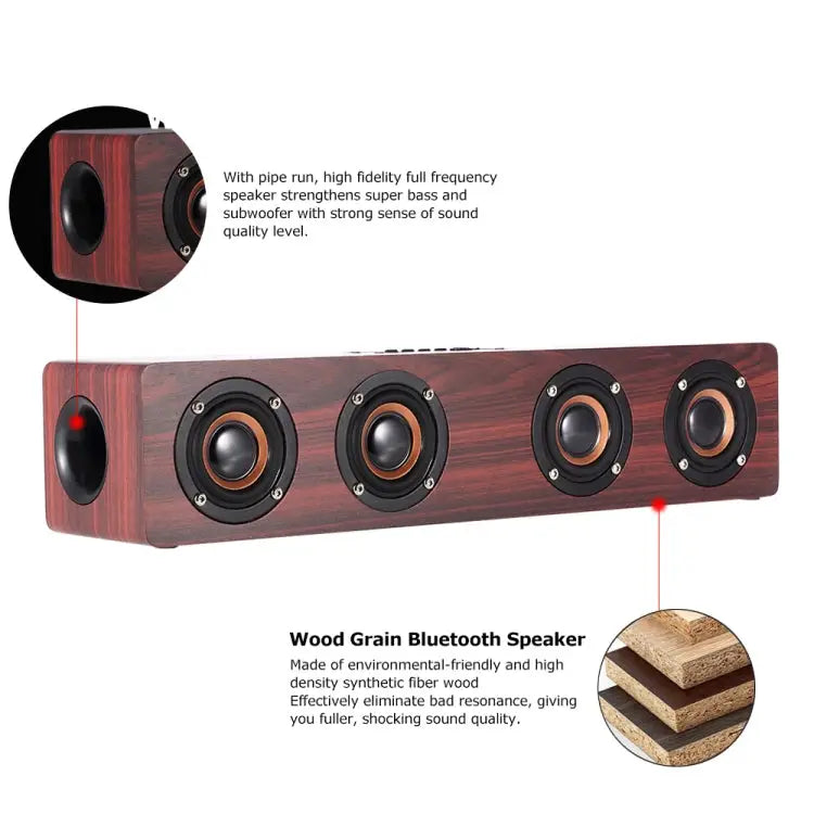W8 Bluetooth 4.2 Speaker Four Louderspeakers Super Bass Subwoofer with Mic 3.5mm Support TF Card - Apple Accessories