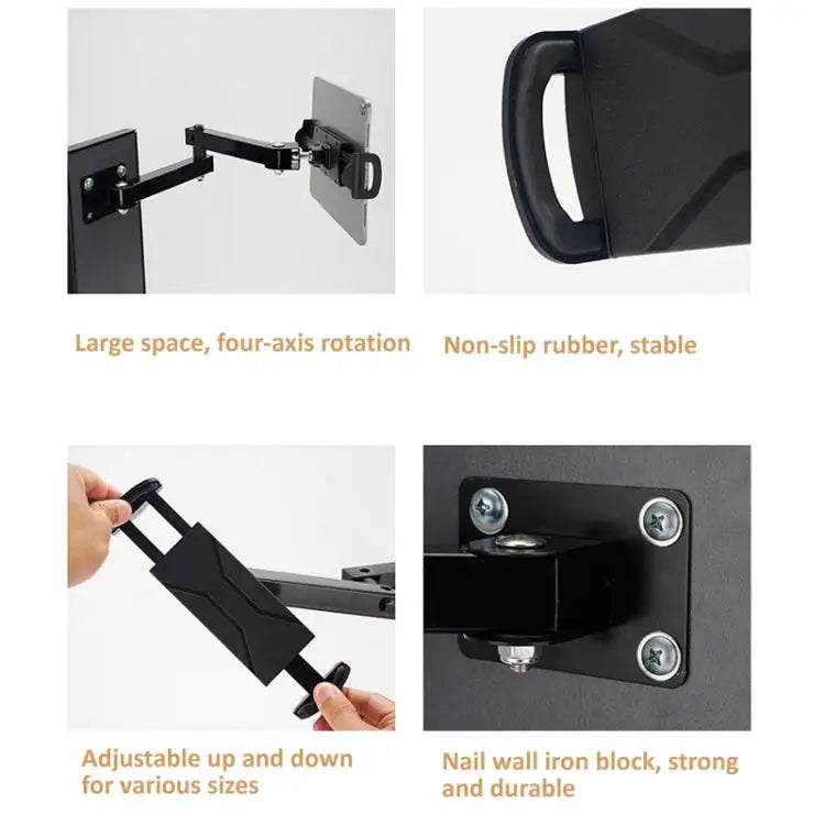 Wall Mount Tablet Cell Phone Stand Long Arm Stretchable Holder for 4-13 inch Devices Stretchable Tablet Bracket 2