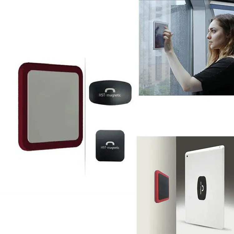 Wall-mounted iPad Magnetic Adsorption Universal Sticker Mobile Phone Wall Bracket - Red