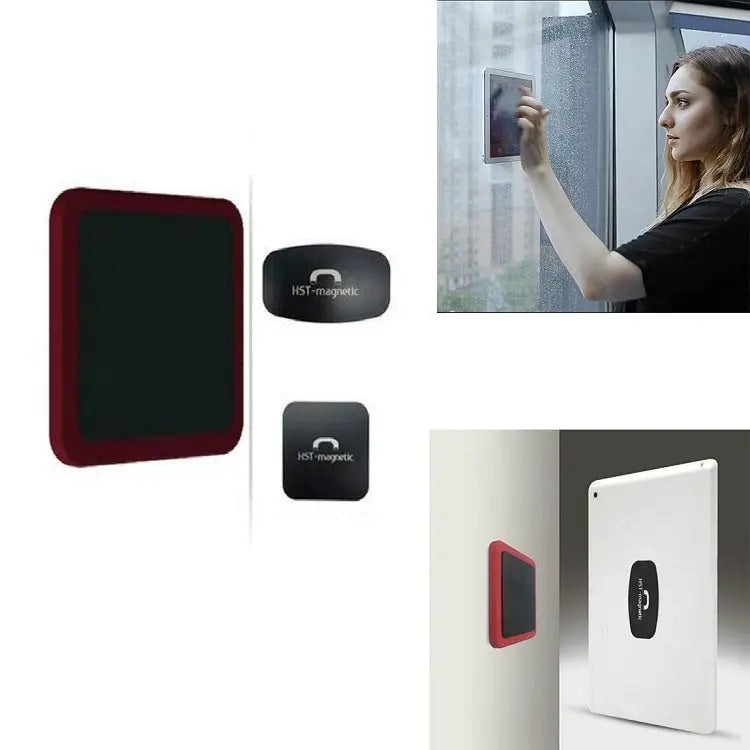 Wall-mounted iPad Magnetic Adsorption Universal Sticker Mobile Phone Wall Bracket - Red B
