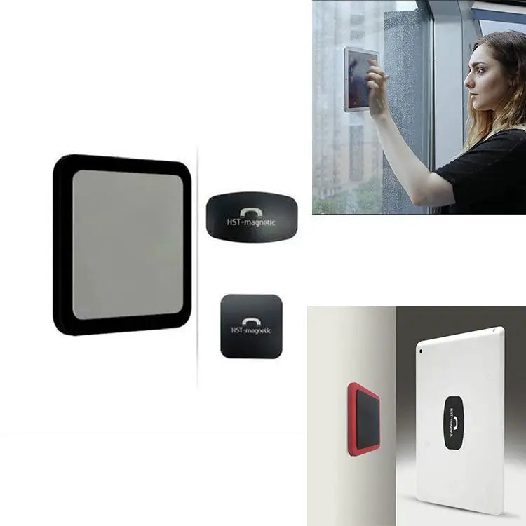 Wall-mounted iPad Magnetic Adsorption Universal Sticker Mobile Phone Wall Bracket - Black