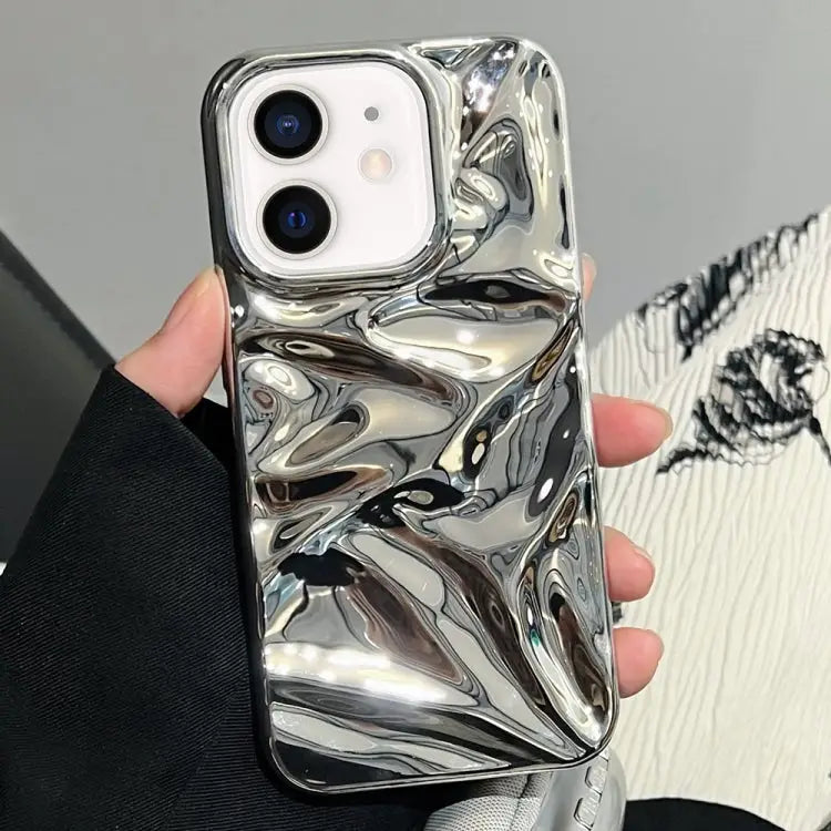 Water Ripple Electroplating Paint TPU Phone Case For iPhone 11 - For iPhone 11 / Bright Silver - Apple Accessories